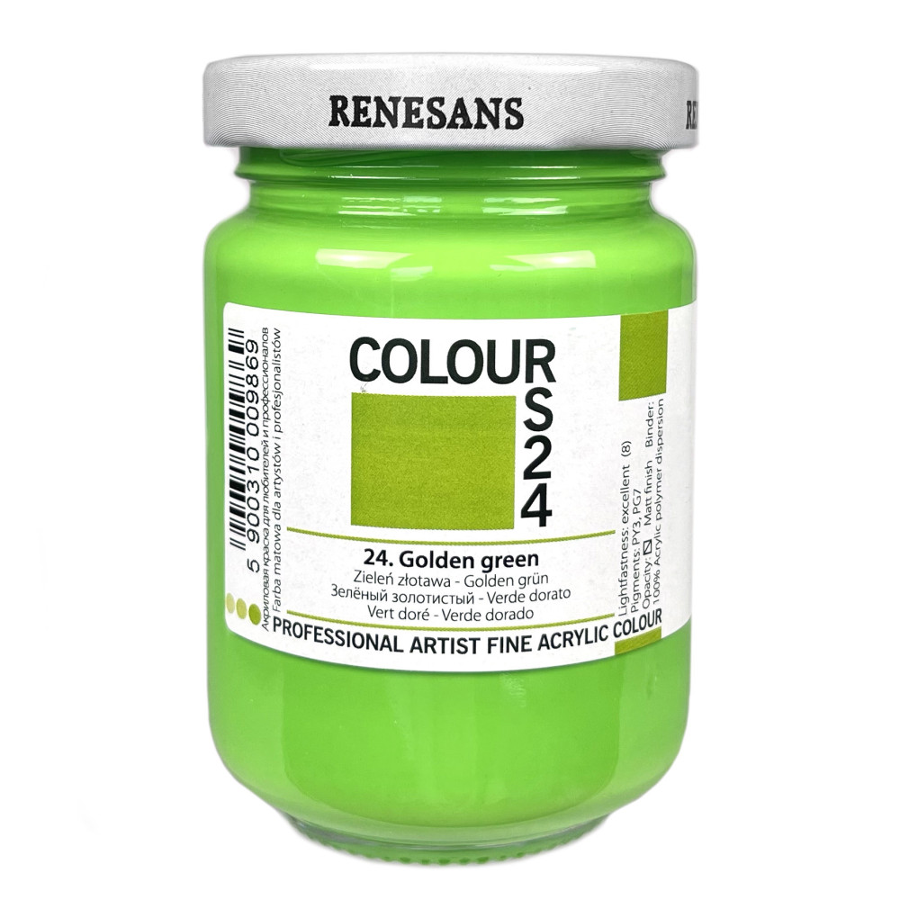 Farba akrylowa Colours - Renesans - 24, golden green, 125 ml