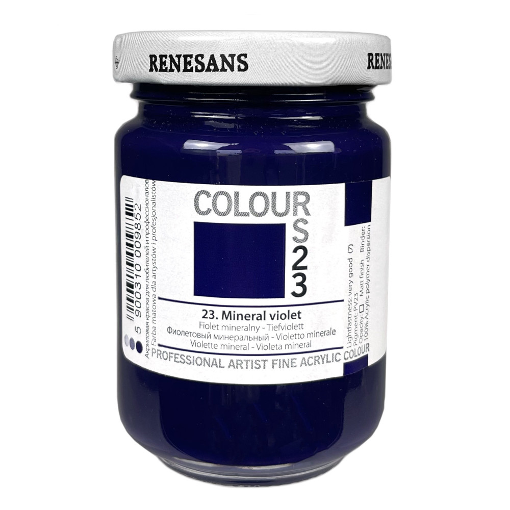 Acrylic paint Colours - Renesans - 23, Mineral Violet, 125 ml