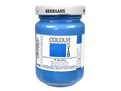 Acrylic paint Colours - Renesans - 18, Sky Blue, 125 ml
