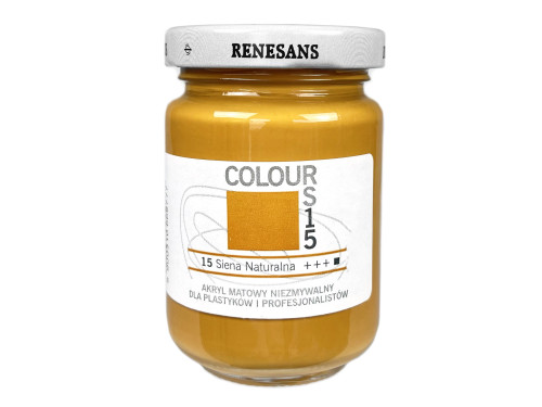 Acrylic paint Colours - Renesans - 15, Raw Sienna, 125 ml