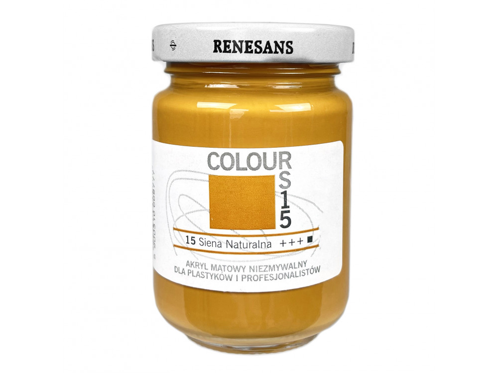 Acrylic paint Colours - Renesans - 15, Raw Sienna, 125 ml