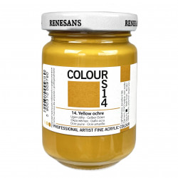 Acrylic paint Colours - Renesans - 14, Yellow Ochre, 125 ml