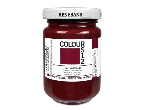 Acrylic paint Colours - Renesans - 12, Bordeaux, 125 ml
