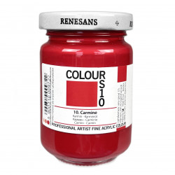Acrylic paint Colours - Renesans - 10, Carmine, 125 ml