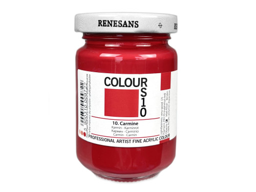 Acrylic paint Colours - Renesans - 10, Carmine, 125 ml