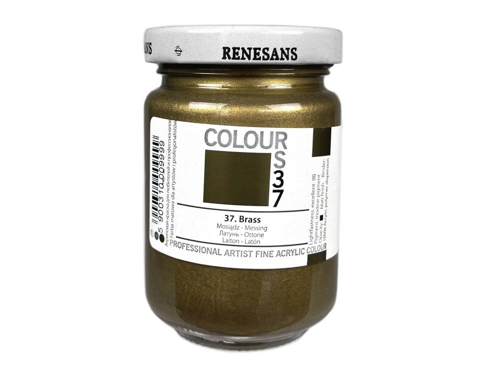 Acrylic paint Colours - Renesans - 37, Brass, 125 ml