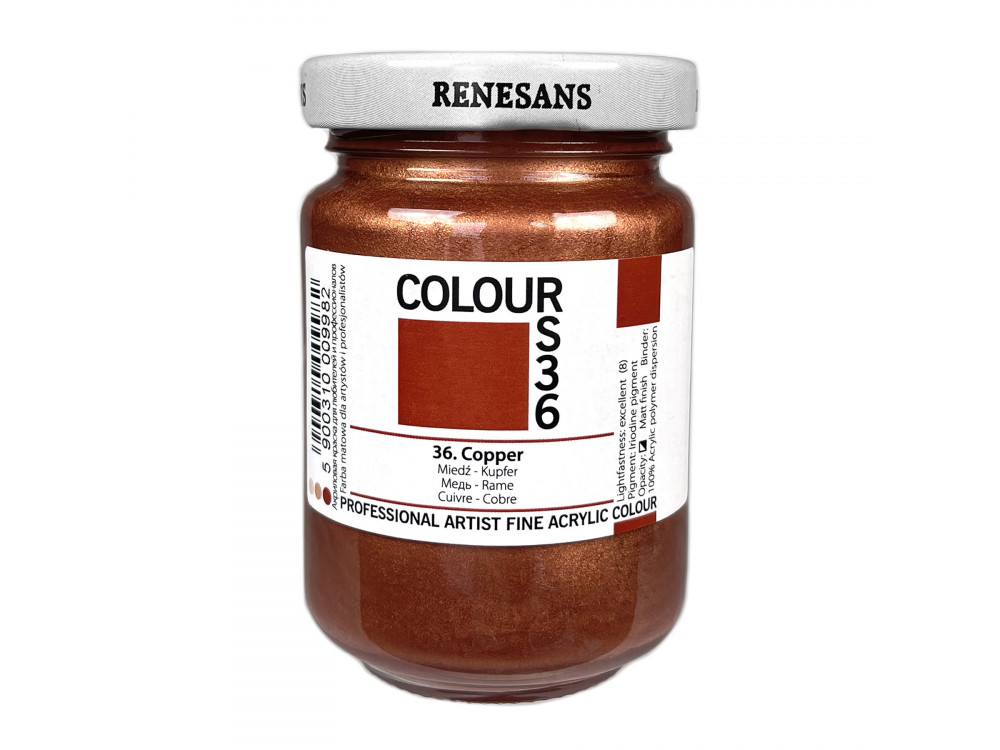 Acrylic paint Colours - Renesans - 36, Copper, 125 ml