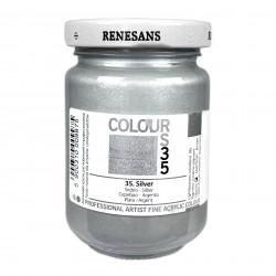 Acrylic paint Colours - Renesans - 35, Silver, 125 ml