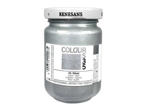 Acrylic paint Colours - Renesans - 35, Silver, 125 ml