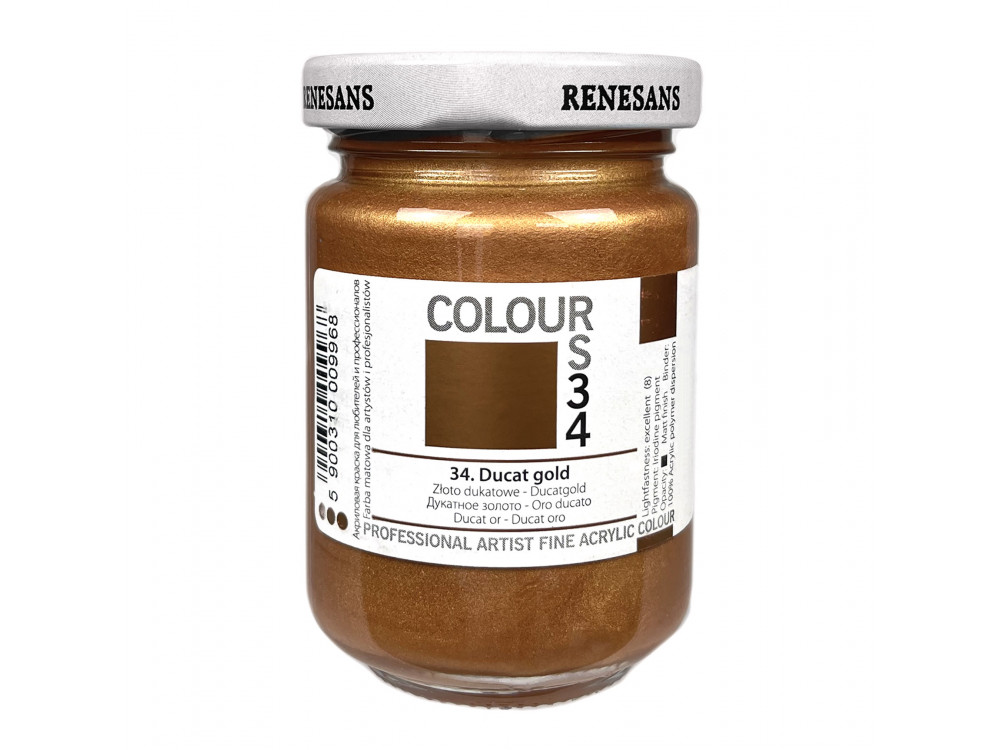 Farba akrylowa Colours - Renesans - 34, ducat gold, 125 ml