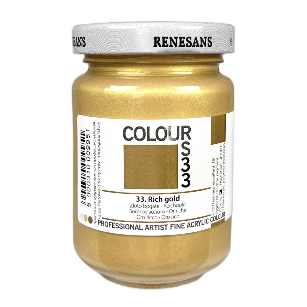 Farba akrylowa Colours - Renesans - 33, rich gold, 125 ml
