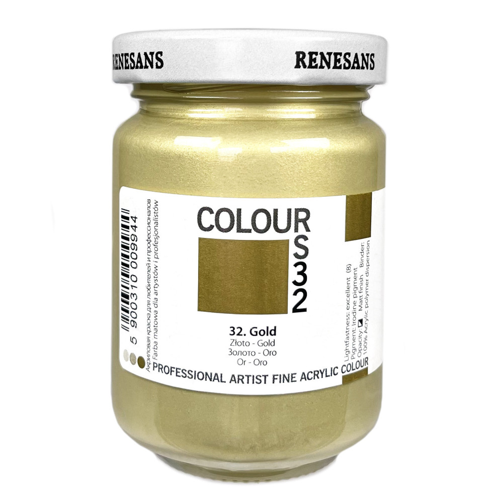 Acrylic paint Colours - Renesans - 32, Gold, 125 ml