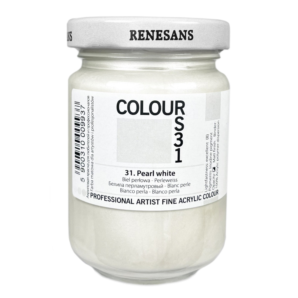 Farba akrylowa Colours - Renesans - 31, pearl white, 125 ml