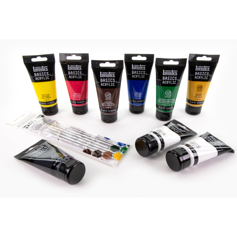 Zestaw farb akrylowych Basics Acrylic Starter Box - Liquitex - 8 kolorów