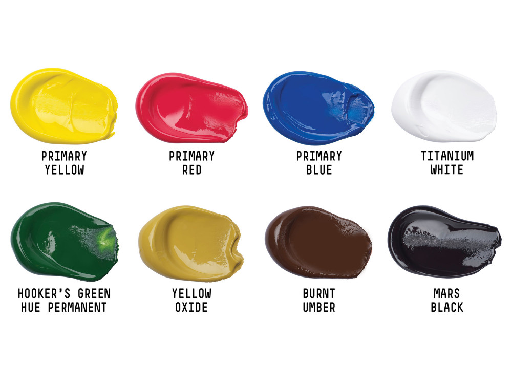Zestaw farb akrylowych Basics Acrylic Starter Box - Liquitex - 8 kolorów