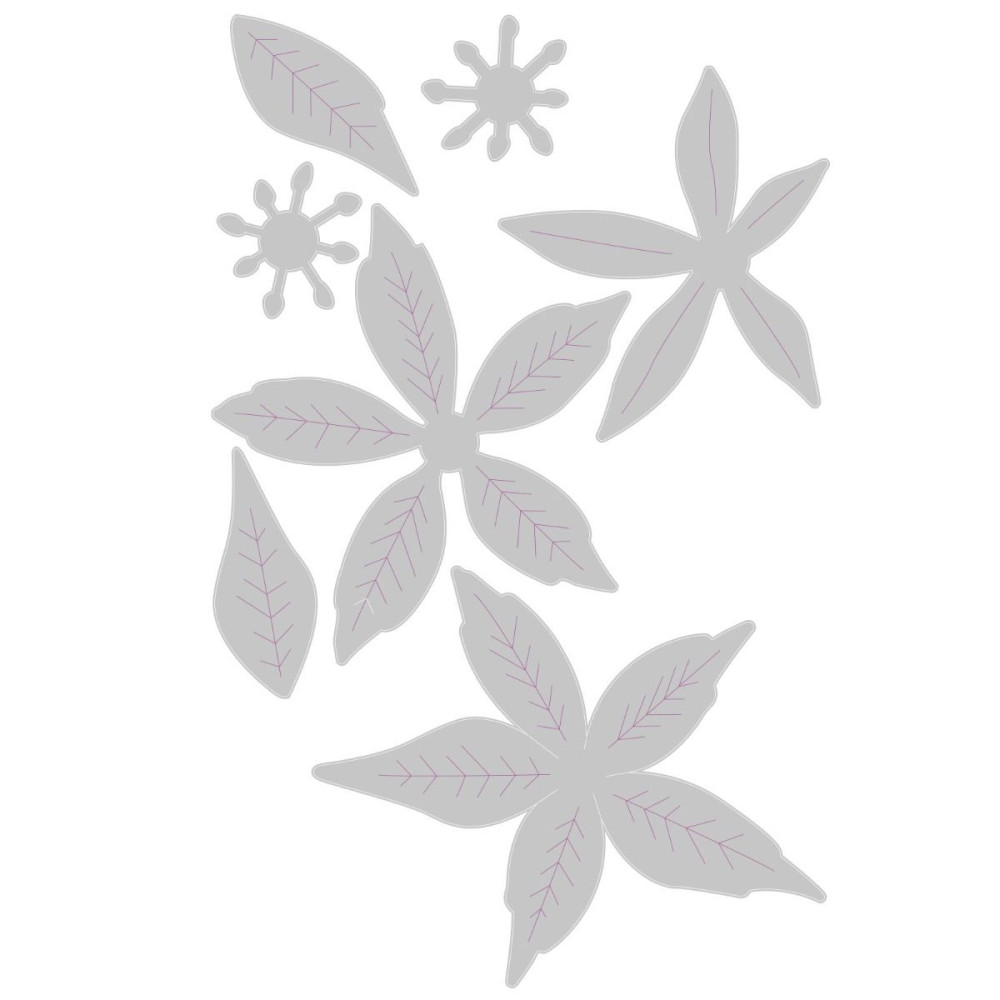 Zestaw wykrojników Thinlits - Sizzix - Poinsettia Flower, 7 szt.