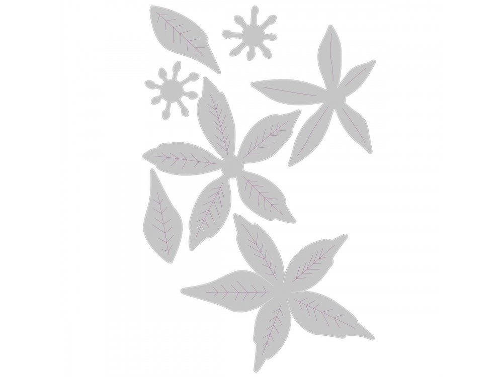 Zestaw wykrojników Thinlits - Sizzix - Poinsettia Flower, 7 szt.