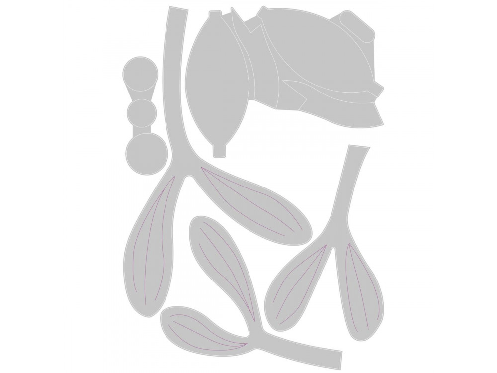Zestaw wykrojników Thinlits - Sizzix - Mistletoe Leaves, 5 szt.