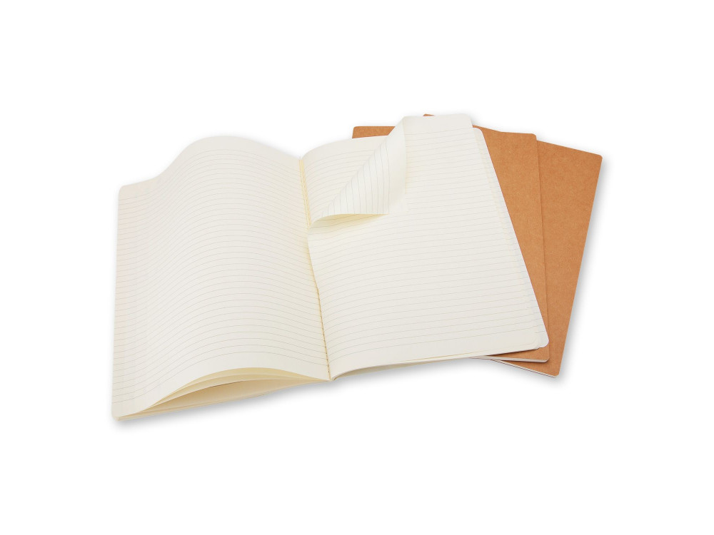Set of 3 Ruled Cahier Journals - Kraft Brown - Large - Moleskine