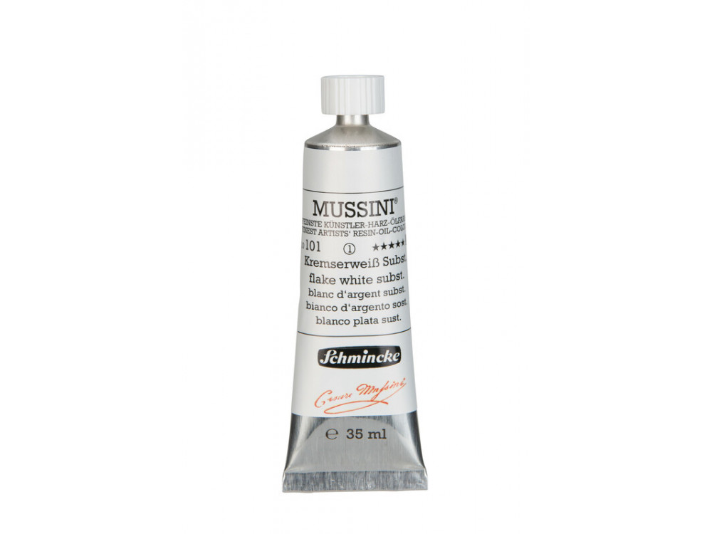 Mussini resin-oil paints - Schmincke - 101, Flake White Subst., 35 ml