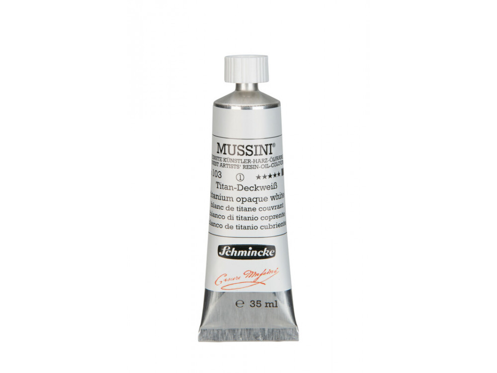 Farba olejna Mussini - Schmincke - 103, Titanium Opaque White, 35 ml