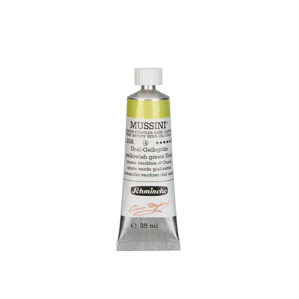 Mussini resin-oil paints - Schmincke - 208, Yellowish Green Ural, 35 ml