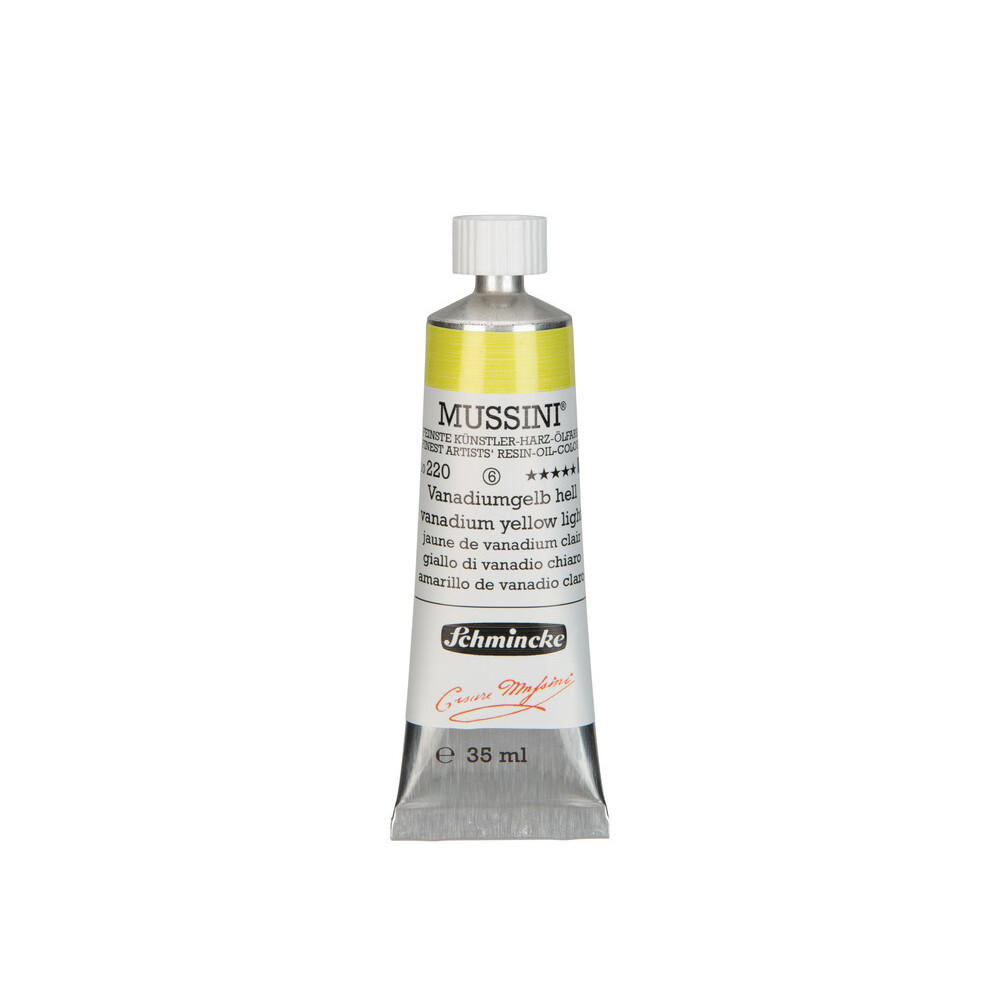 Mussini resin-oil paints - Schmincke - 220, Vanadium Yellow Light, 35 ml