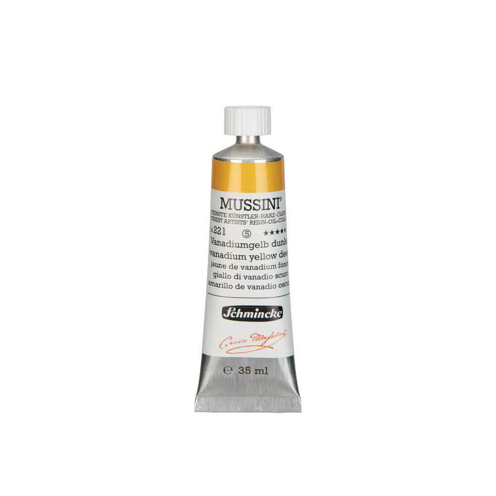 Mussini resin-oil paints - Schmincke - 221, Vanadium Yellow Deep, 35 ml