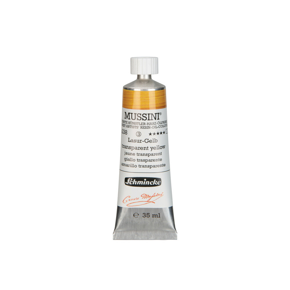Mussini resin-oil paints - Schmincke - 238, Transparent Yellow, 35 ml