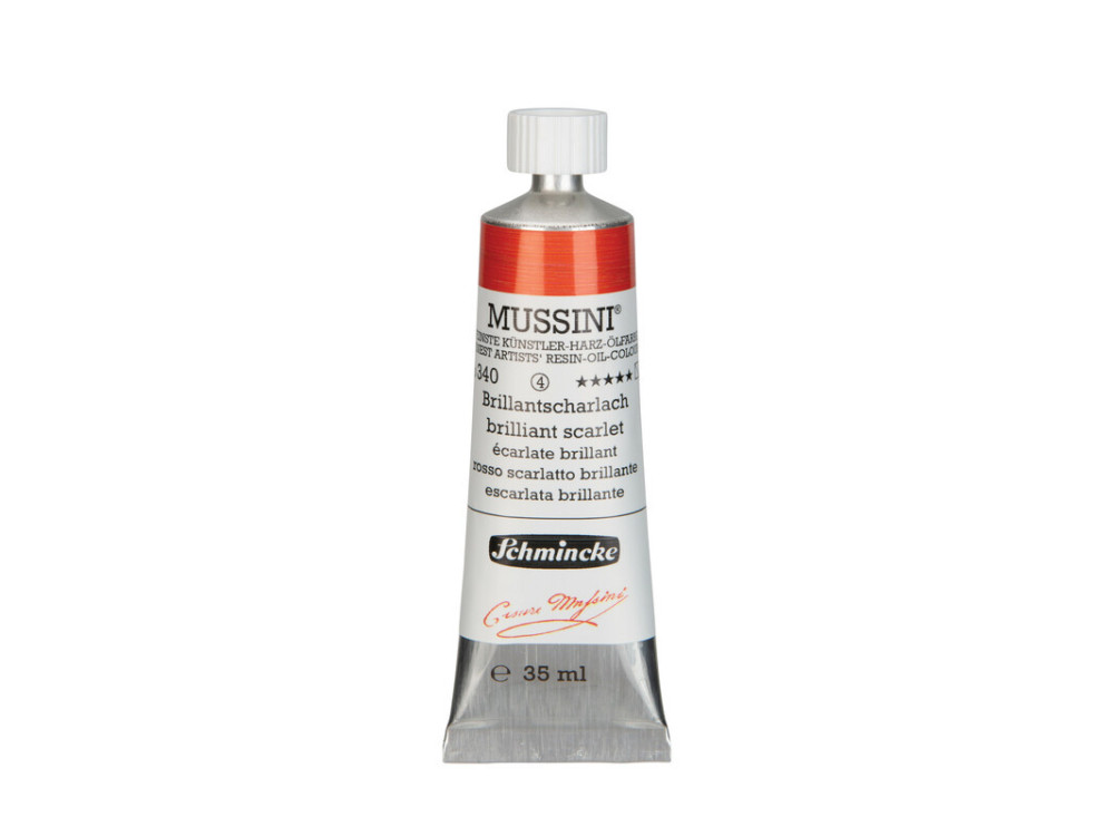 Mussini resin-oil paints - Schmincke - 340, Brilliant Scarlett, 35 ml