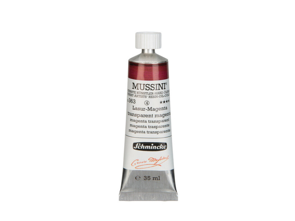Mussini resin-oil paints - Schmincke - 363, Transparent Magenta, 35 ml