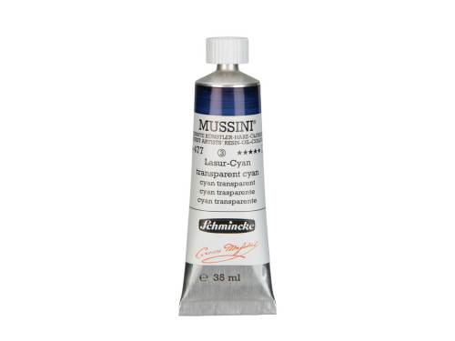 Mussini resin-oil paints - Schmincke - 477, Transparent Cyan, 35 ml