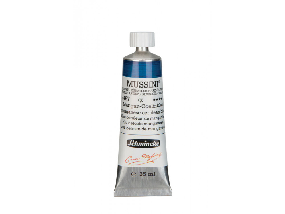 Mussini resin-oil paints - Schmincke - 487, Manganese Cerulean Blue, 35 ml