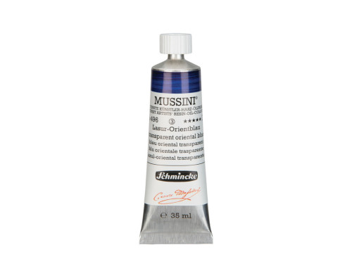 Mussini resin-oil paints - Schmincke - 496, Transparent Oriental Blue, 35 ml