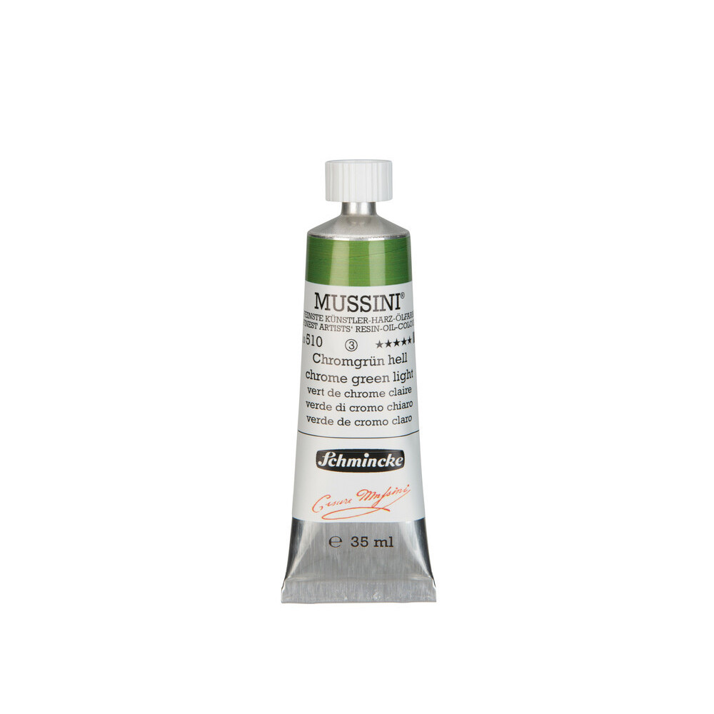Mussini resin-oil paints - Schmincke - 510, Chrome Green Light, 35 ml