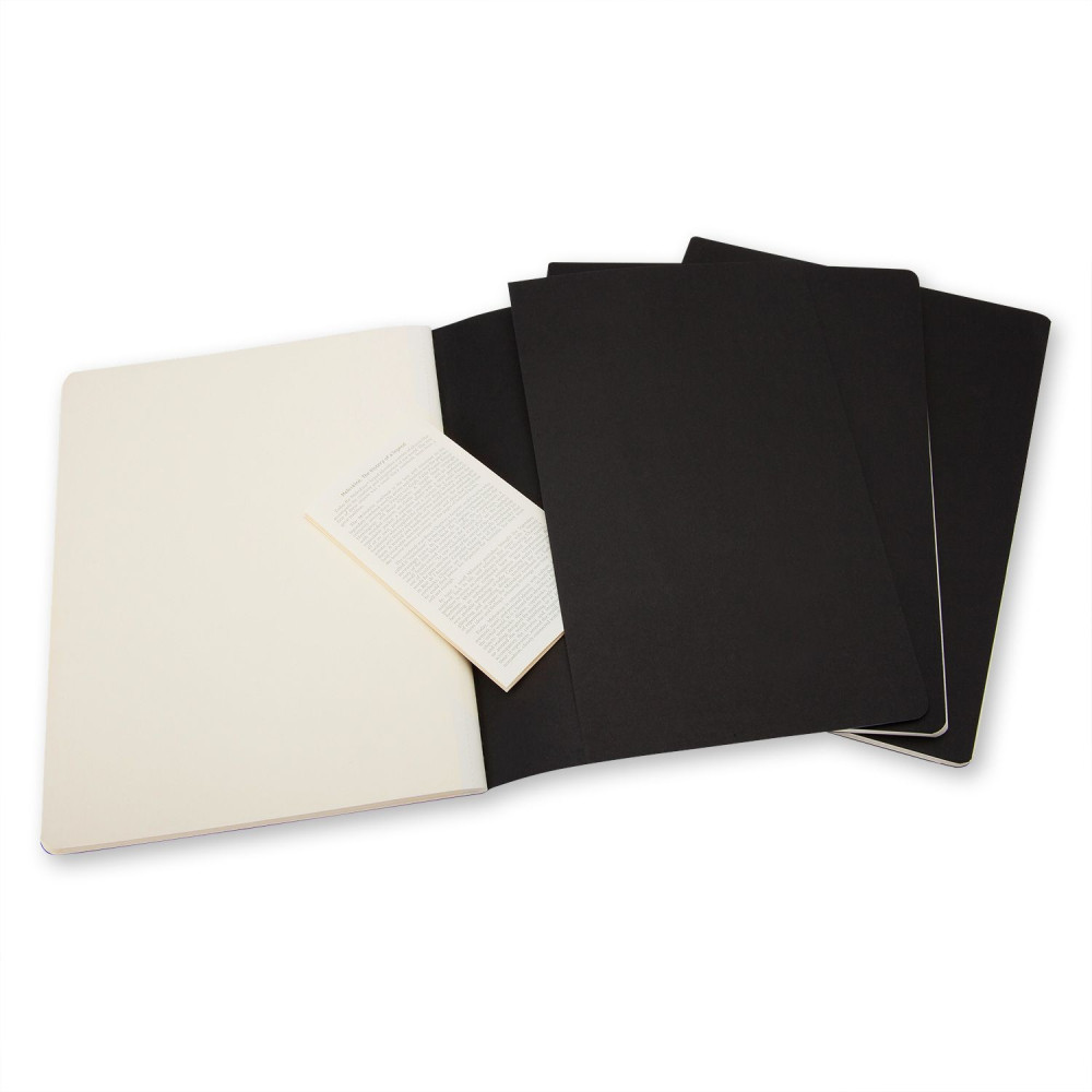 Set of 3 Ruled Cahier Journals - Black - Extra Large - Moleskine