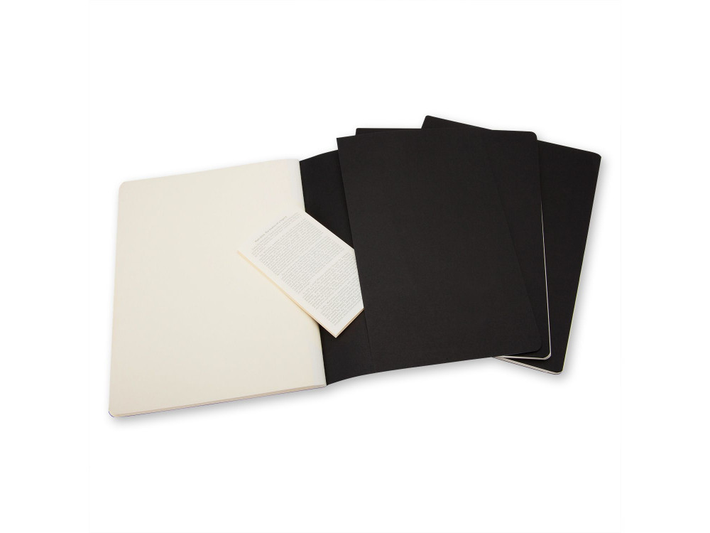 Set of 3 Ruled Cahier Journals - Black - Extra Large - Moleskine