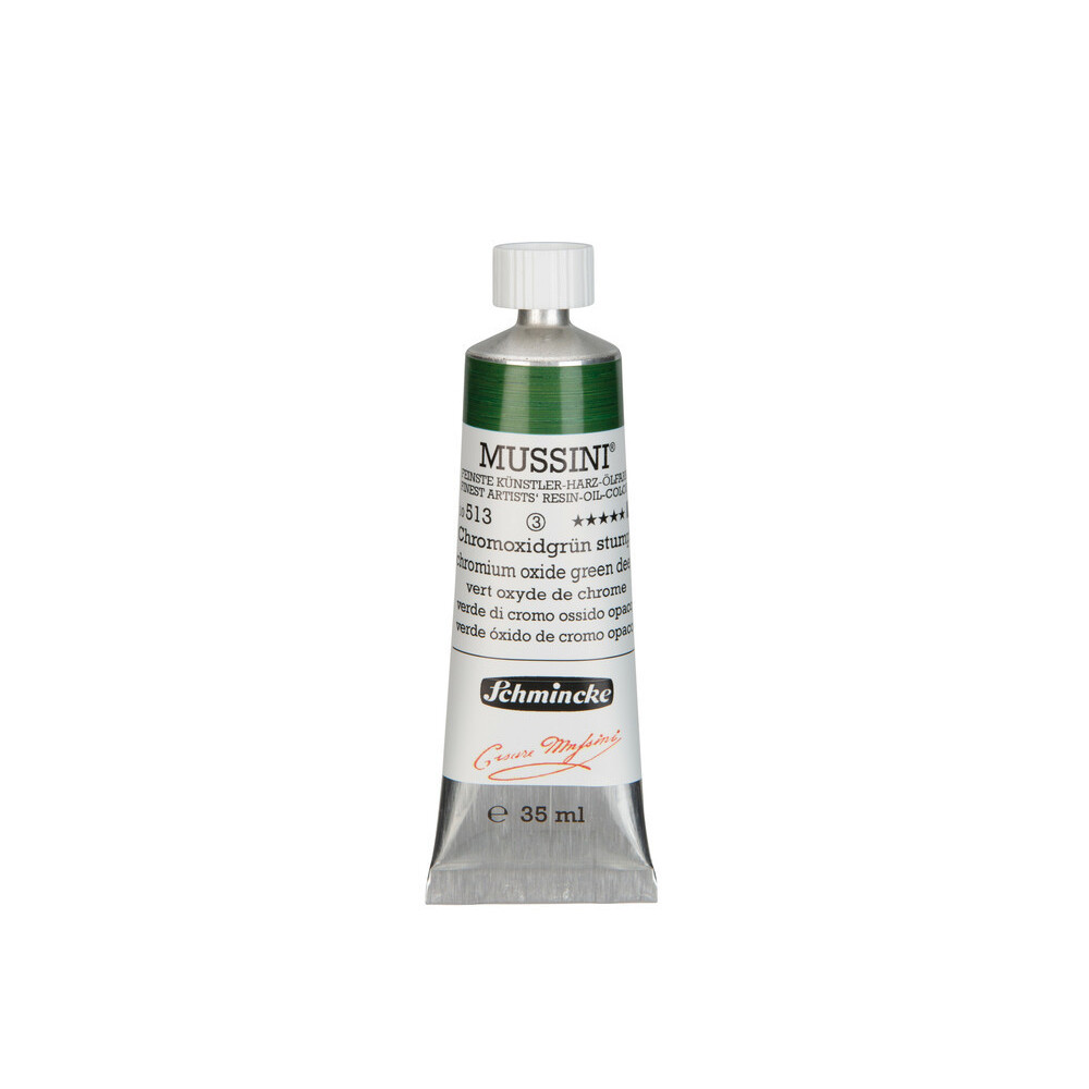 Mussini resin-oil paints - Schmincke - 513, Chromium Oxide Green Deep, 35 ml