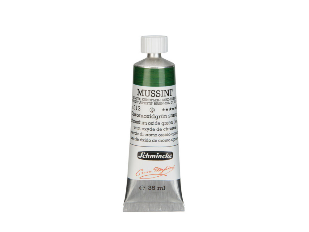 Mussini resin-oil paints - Schmincke - 513, Chromium Oxide Green Deep, 35 ml