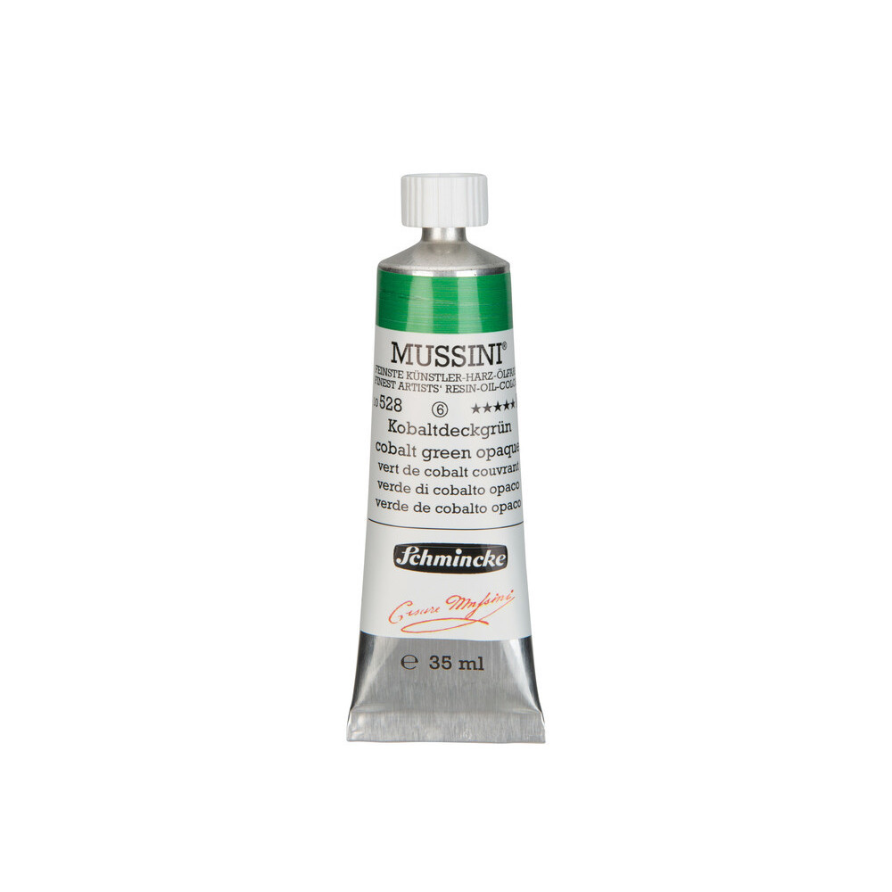 Mussini resin-oil paints - Schmincke - 528, Cobalt Green Opaque, 35 ml