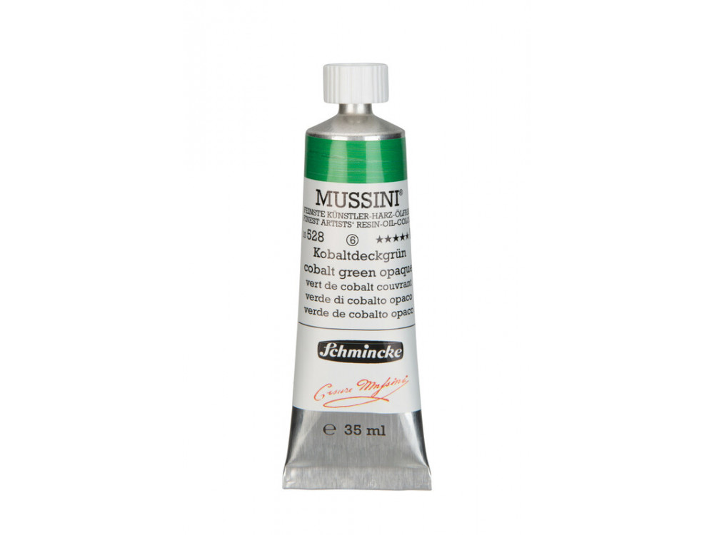 Mussini resin-oil paints - Schmincke - 528, Cobalt Green Opaque, 35 ml