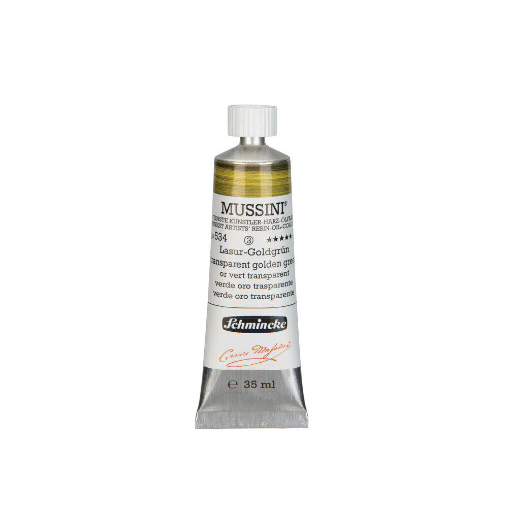 Mussini resin-oil paints - Schmincke - 534, Transparent Golden Green, 35 ml