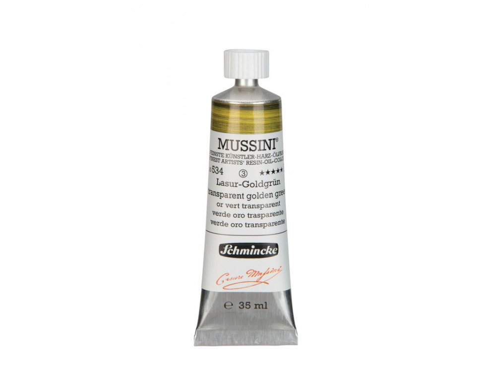 Farba olejna Mussini - Schmincke - 534, Transparent Golden Green, 35 ml