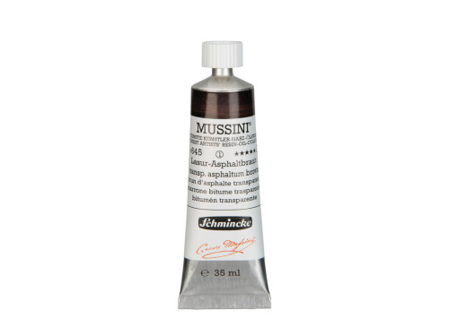 Farba olejna Mussini - Schmincke - 645, Transparent Asphaltum Brown, 35 ml