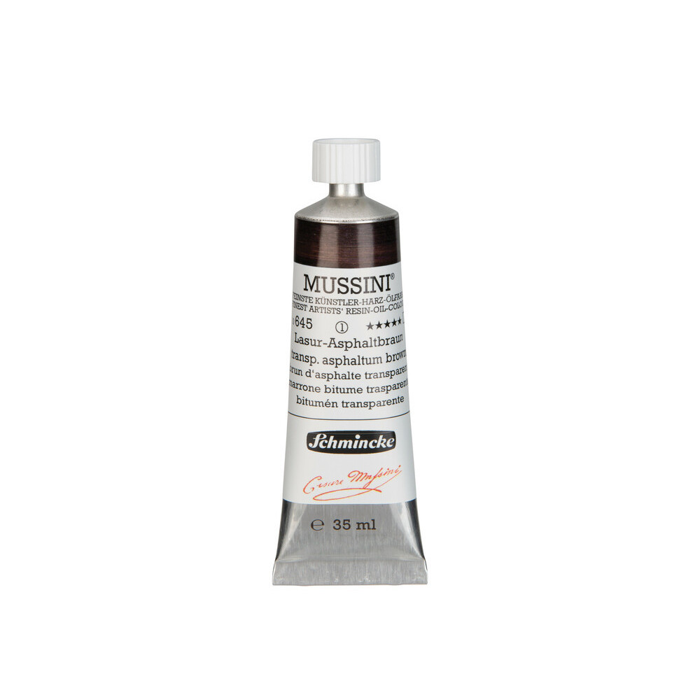 Mussini resin-oil paints - Schmincke - 645, Transparent Asphaltum Brown, 35 ml