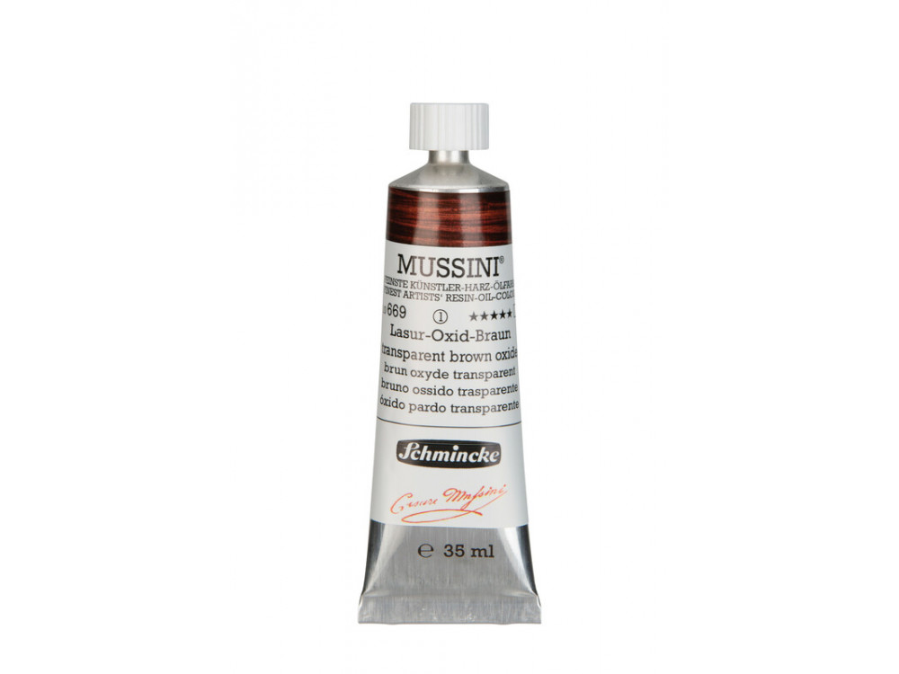 Farba olejna Mussini - Schmincke - 669, Transparent Brown Oxide, 35 ml