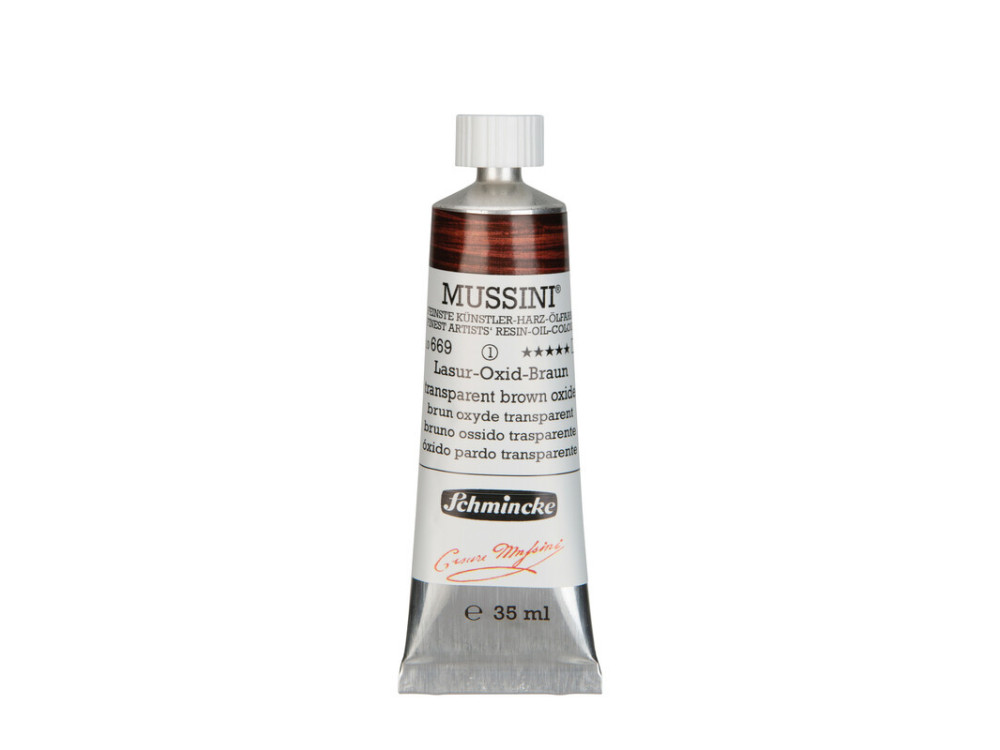 Mussini resin-oil paints - Schmincke - 669, Transparent Brown Oxide, 35 ml