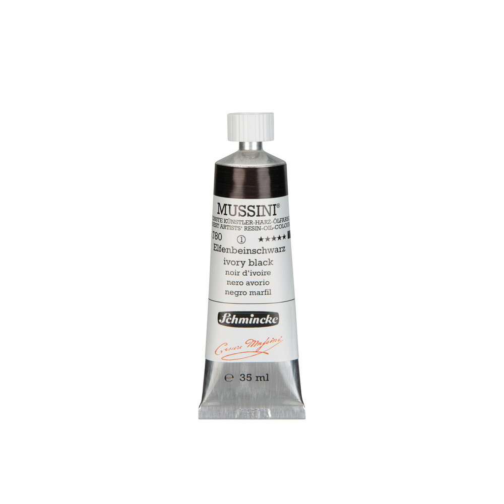 Mussini resin-oil paints - Schmincke - 780, Ivory Black, 35 ml