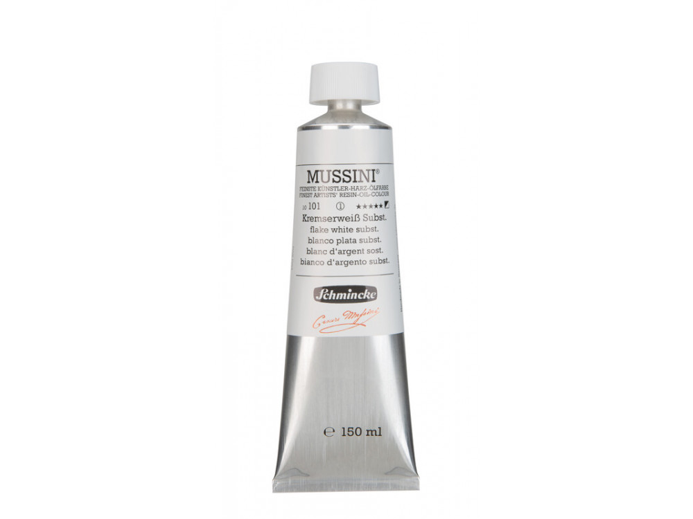 Mussini resin-oil paints - Schmincke - 101, Flake White Subst., 150 ml