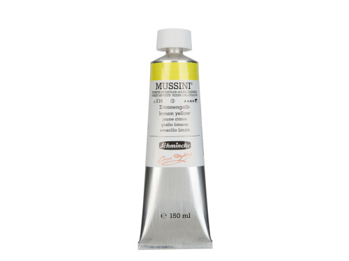Mussini resin-oil paints - Schmincke - 216, Lemon Yellow, 150 ml